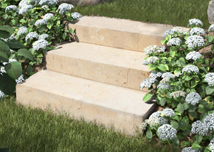 Muurblokken kalksteen Cremona met tuin