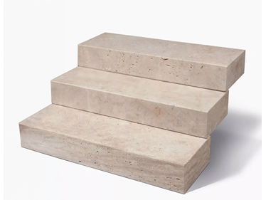 Muurblokken travertin medium belicht