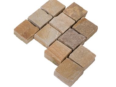 Bestrating kwartsiet Irish Gold, blootgelegd