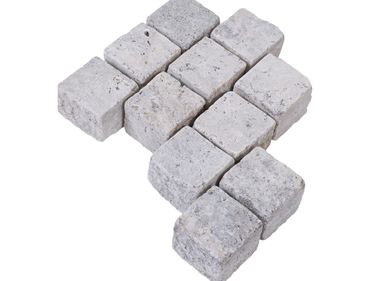 Bestrating Travertin Zilver belicht