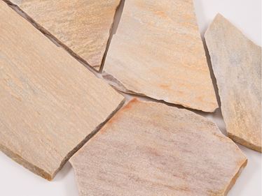 Veelhoekige platen kwartsiet Rio Dorado geel