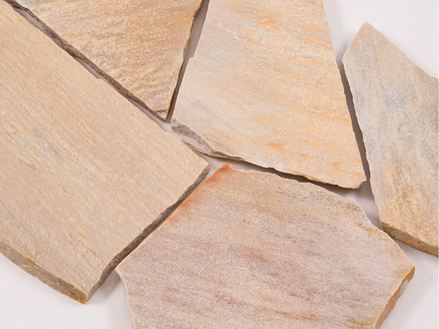 Veelhoekige platen kwartsiet Rio Dorado geel