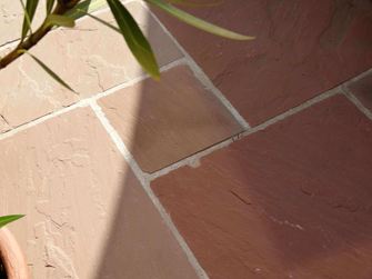 Modak platen, terras, close-up