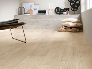 Moderne vintage inrichting met Urban White tegels met houteffect