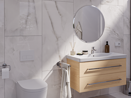 Marmeren Perla Crema wastafel WC