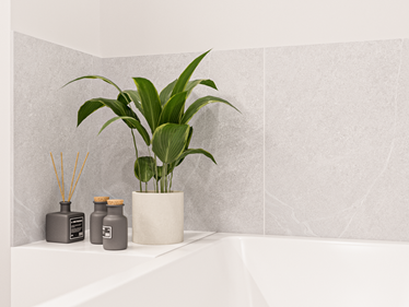 Brooklyn grijze tegels boven bad