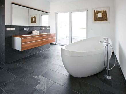 Klantenfoto: Mustang tegels, gelegd in de badkamer