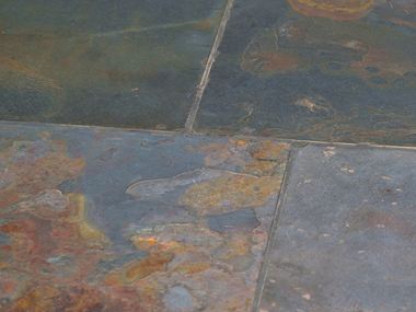 Detail: Close-up van Peacock leisteen tegels