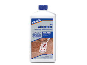 Een flesje onderhoudsproduct voor het onderhoud van tegels