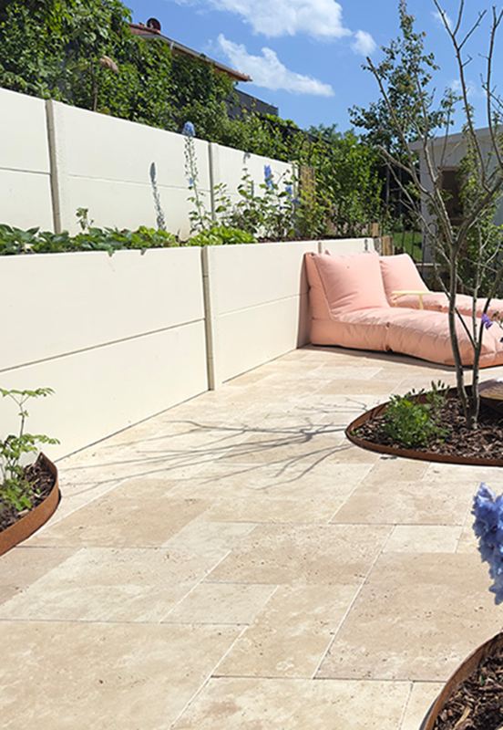 DesktopTerrassenplatten Medium Select Ambiente Pool Liegen Beet