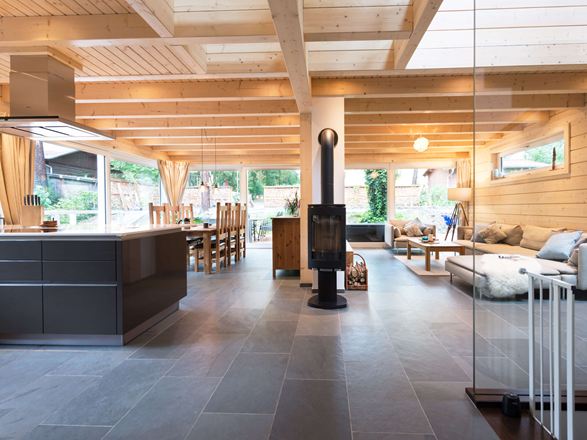 Woongedeelte met Grey Slate leisteen tegels