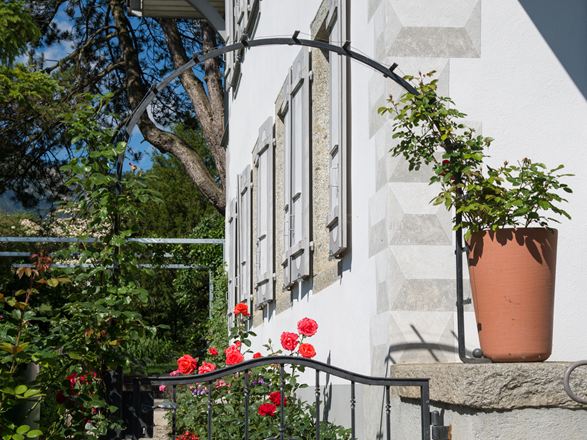 Tuin van een Zwitserse boerderij