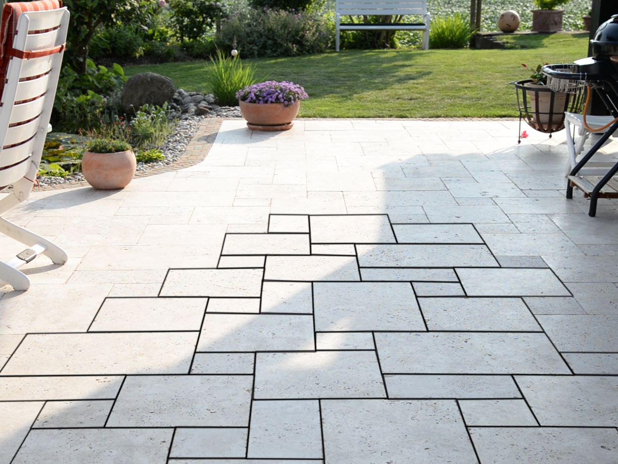 Het Rmischer bond legpatroon getekend op een terras